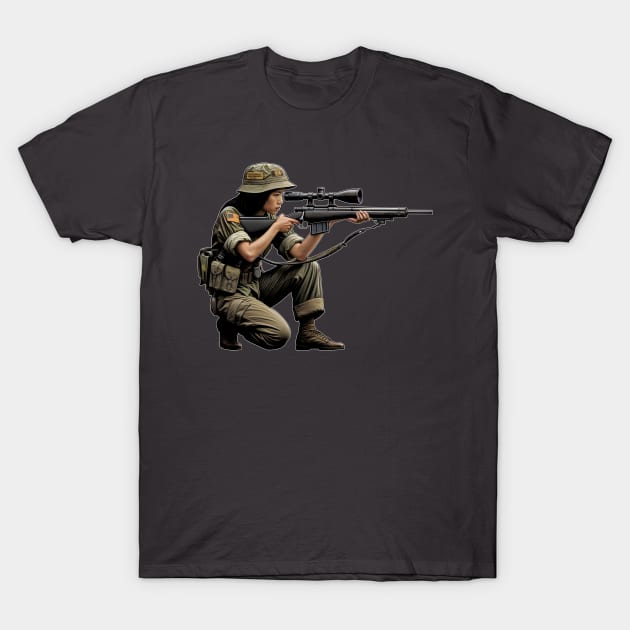 Sniper Girl T-Shirt by Rawlifegraphic